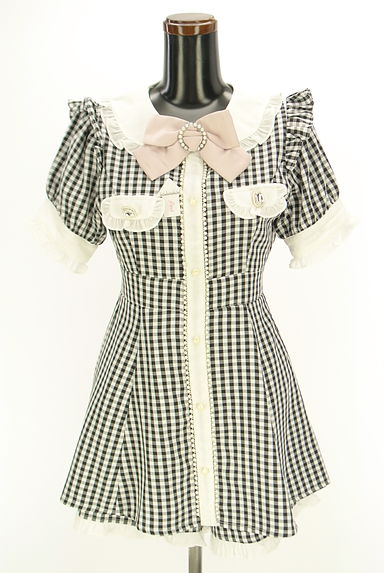 Ank Rouge（アンクルージュ）の古着「シフォン切替チェックミニワンピース（ワンピース・チュニック）」大画像４へ