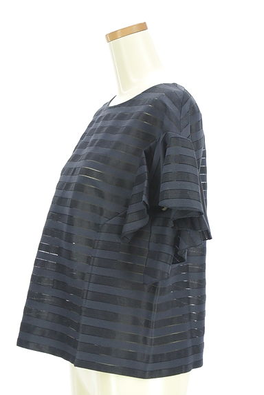 DESIGNWORKS（デザインワークス）の古着「フリルスリーブ透かしボーダーカットソー（カットソー・プルオーバー）」大画像３へ