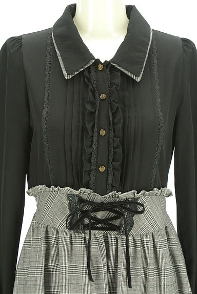 axes femme（アクシーズファム）の古着「チェック柄切替膝丈ワンピース（ワンピース・チュニック）」大画像４へ