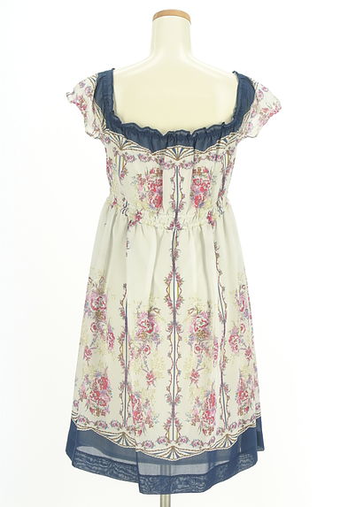 axes femme（アクシーズファム）の古着「花柄ドロスト膝丈ワンピース（ワンピース・チュニック）」大画像２へ