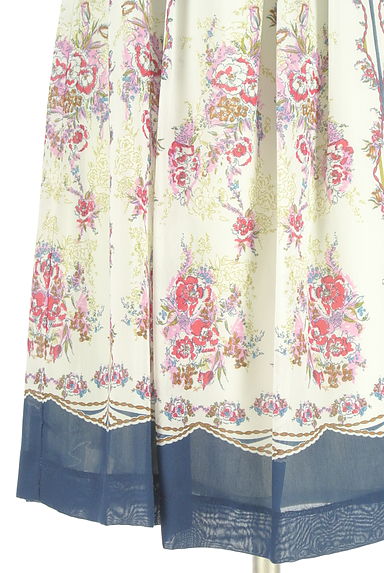 axes femme（アクシーズファム）の古着「花柄ドロスト膝丈ワンピース（ワンピース・チュニック）」大画像５へ