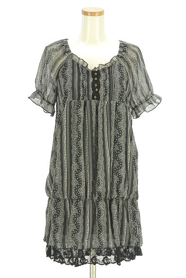 axes femme（アクシーズファム）の古着「ペイズリー柄膝上シフォンワンピース（ワンピース・チュニック）」大画像１へ