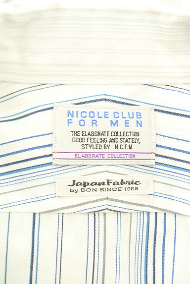 NICOLE（ニコル）の古着「NICOLE CLUB FOR MEN ストライプドビーシャツ（カジュアルシャツ）」大画像６へ