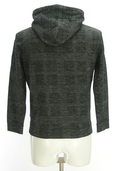 BLACK LABEL CRESTBRIDGE（ブラックレーベル・クレストブリッジ）の古着「チェック柄ニットパーカー（スウェット・パーカー）」大画像２へ