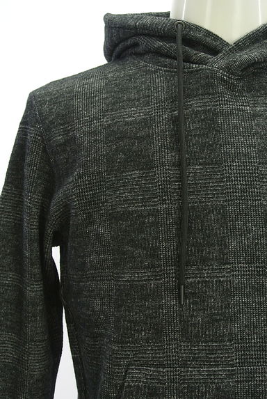 BLACK LABEL CRESTBRIDGE（ブラックレーベル・クレストブリッジ）の古着「チェック柄ニットパーカー（スウェット・パーカー）」大画像４へ