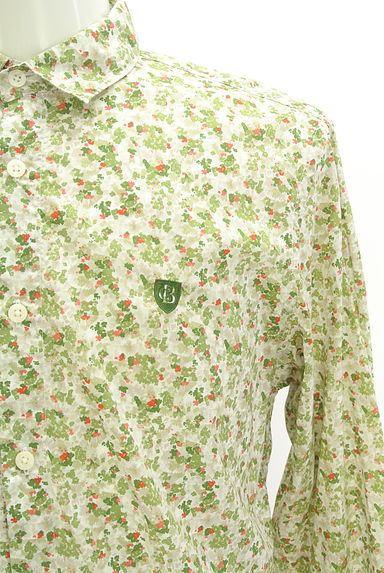 BLACK LABEL CRESTBRIDGE（ブラックレーベル・クレストブリッジ）の古着「小花柄ラウンドヘムシャツ（ニット）」大画像４へ