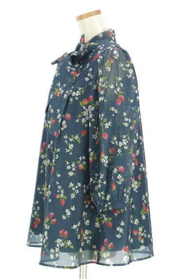 Rose Tiara（ローズティアラ）の古着「苺柄シアーボウタイブラウス（カットソー・プルオーバー）」大画像３へ