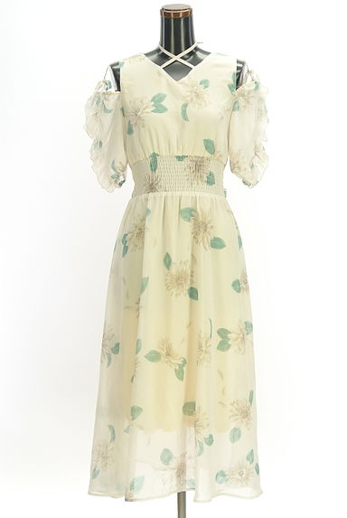 axes femme（アクシーズファム）の古着「オープンショルダー花柄ロングワンピース（ワンピース・チュニック）」大画像１へ