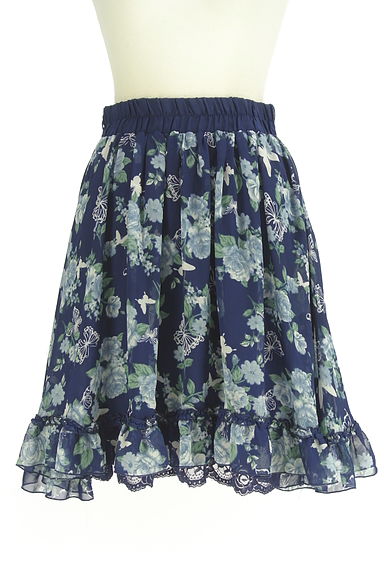 axes femme（アクシーズファム）の古着「膝上丈花柄シフォンスカート（スカート）」大画像１へ