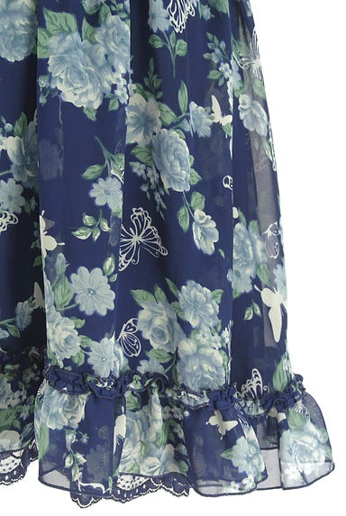 axes femme（アクシーズファム）の古着「膝上丈花柄シフォンスカート（スカート）」大画像５へ