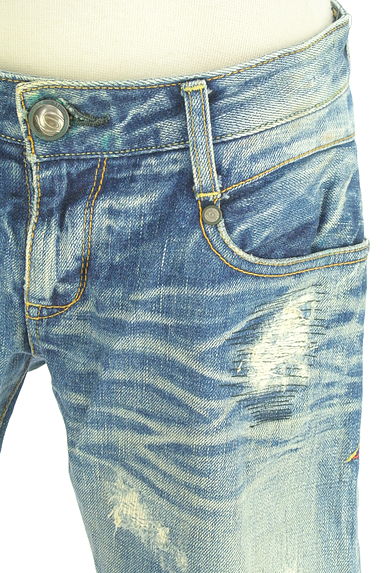 DOUBLE STANDARD CLOTHING（ダブルスタンダードクロージング）の古着「ダメージ加工スリムデニムパンツ（デニムパンツ）」大画像４へ
