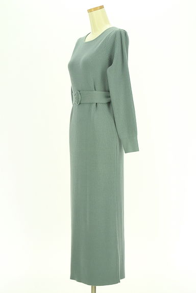 PROPORTION BODY DRESSING（プロポーションボディ ドレッシング）の古着「ベルト付きロングリブニットワンピース（ワンピース・チュニック）」大画像３へ