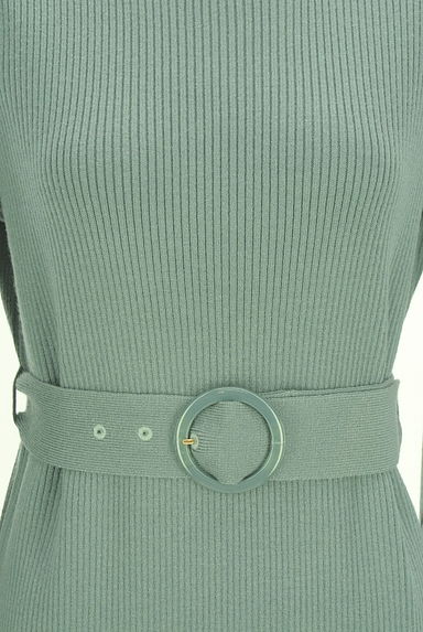 PROPORTION BODY DRESSING（プロポーションボディ ドレッシング）の古着「ベルト付きロングリブニットワンピース（ワンピース・チュニック）」大画像５へ