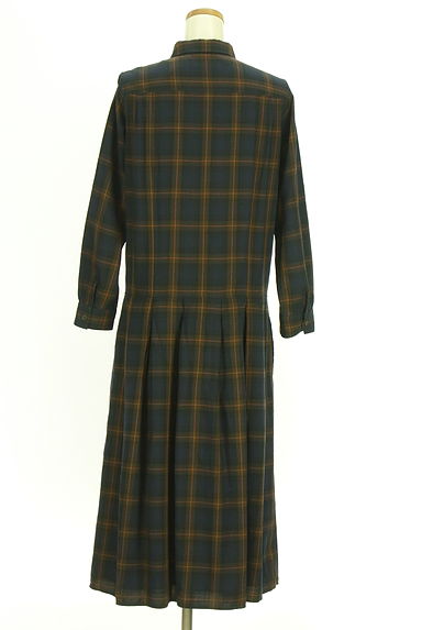 MANNA（マンナ）の古着「チェック柄ロングシャツワンピース（ワンピース・チュニック）」大画像２へ