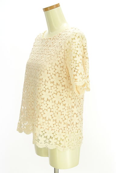 Feroux（フェルゥ）の古着「バックリボン花柄刺繍レースカットソー（カットソー・プルオーバー）」大画像３へ