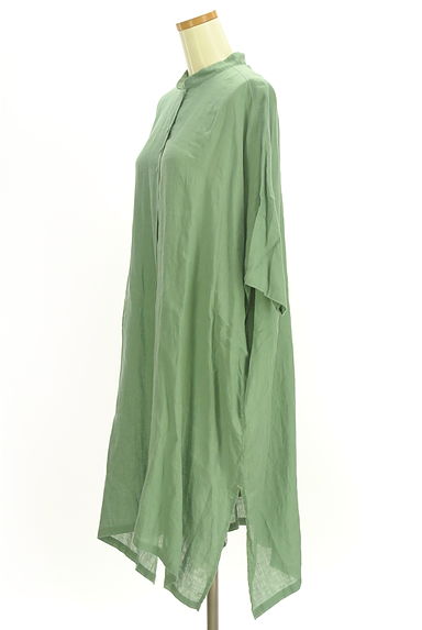 nop de nod（ノップドゥノッド）の古着「バンドカラーリネンロングシャツワンピース（ワンピース・チュニック）」大画像３へ