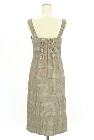 JILL by JILLSTUART（ジルバイジルスチュアート）の古着「グレンチェック柄アシメ膝下ワンピース（キャミワンピース）」大画像２へ