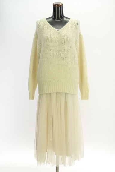 PROPORTION BODY DRESSING（プロポーションボディ ドレッシング）の古着「ふわふわニット＋ロングチュールスカート（セットアップ（ジャケット＋スカート））」大画像１へ