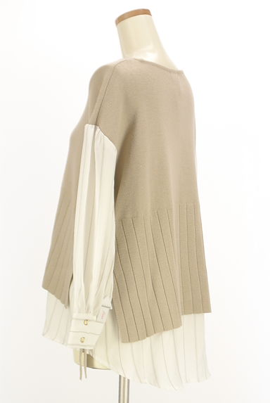 axes femme（アクシーズファム）の古着「ベストレイヤード風ストライプブラウス（ニット）」大画像４へ