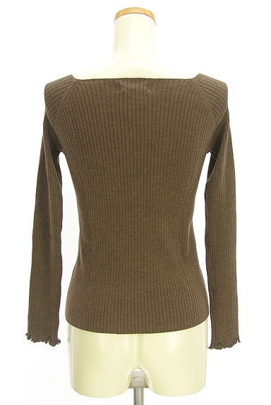 NATURAL BEAUTY BASIC（ナチュラルビューティベーシック）の古着「スクエアネックリブニット（ニット）」大画像２へ
