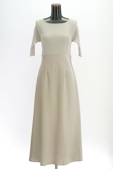 JILL by JILLSTUART（ジルバイジルスチュアート）の古着「リブニット×サテンロングワンピース（ワンピース・チュニック）」大画像１へ