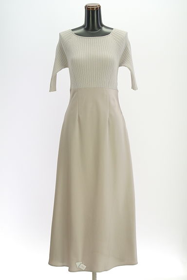 JILL by JILLSTUART（ジルバイジルスチュアート）の古着「リブニット×サテンロングワンピース（ワンピース・チュニック）」大画像４へ