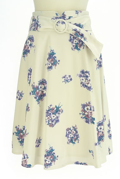 MISCH MASCH（ミッシュマッシュ）の古着「ベルト付き膝丈花柄スカート（スカート）」大画像１へ