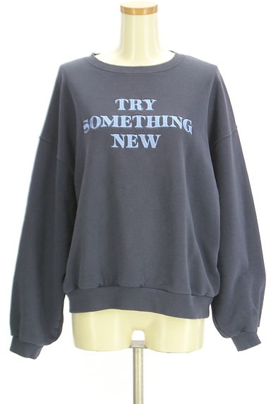 MOUSSY（マウジー）の古着「ロゴ刺繍スウェットトップス（スウェット・パーカー）」大画像１へ