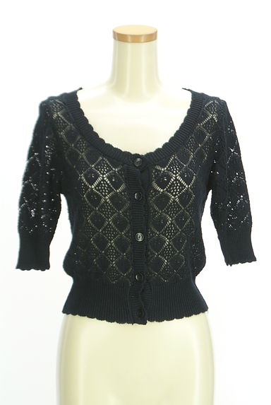 JILL by JILLSTUART（ジルバイジルスチュアート）の古着「五分袖透かし編みカーディガン（カーディガン・ボレロ）」大画像１へ