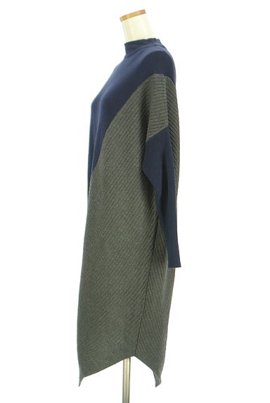 soeur7（スール）の古着「バイカラーモックネックロングニットワンピース（ワンピース・チュニック）」大画像３へ