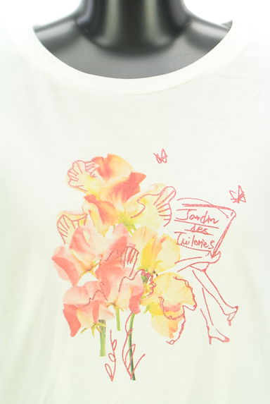Stola.（ストラ）の古着「花柄×ラメプリントTシャツ（Ｔシャツ）」大画像４へ