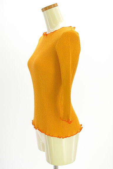 Jocomomola（ホコモモラ）の古着「メロウフリルボートネックリブニット（ニット）」大画像３へ