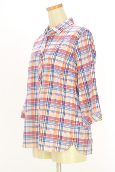 Crocodile（クロコダイル）の古着「Switch Motion 袖内側フラワー切替７分袖チェック柄シャツ（カジュアルシャツ）」大画像３へ