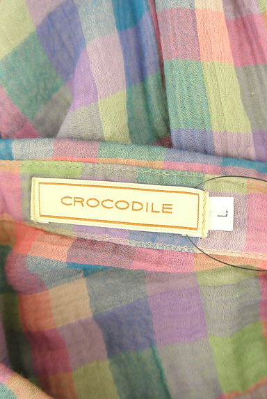 Crocodile（クロコダイル）の古着「８分袖シアーチェックシャツ（ブラウス）」大画像６へ