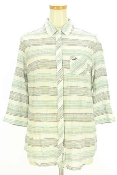Crocodile（クロコダイル）の古着「マルチボーダーシアーシャツ（カジュアルシャツ）」大画像１へ
