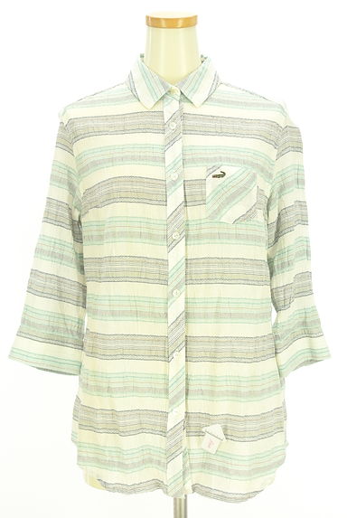 Crocodile（クロコダイル）の古着「マルチボーダーシアーシャツ（カジュアルシャツ）」大画像４へ