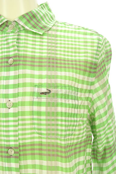 Crocodile（クロコダイル）の古着「９分袖チェック柄シアーシャツ（ブラウス）」大画像４へ