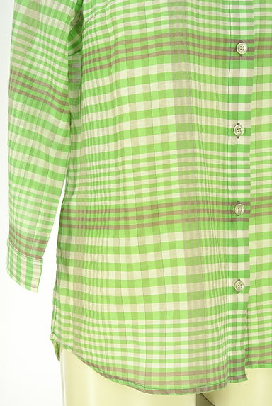 Crocodile（クロコダイル）の古着「９分袖チェック柄シアーシャツ（ブラウス）」大画像５へ