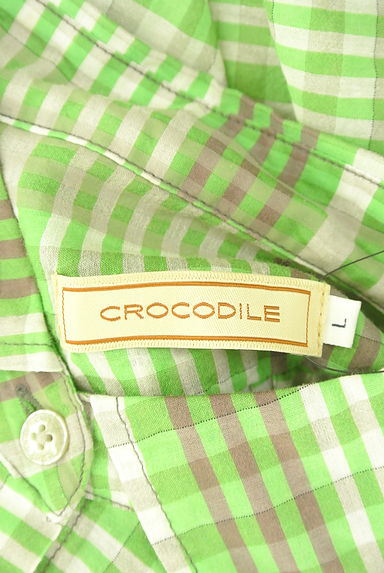 Crocodile（クロコダイル）の古着「９分袖チェック柄シアーシャツ（ブラウス）」大画像６へ