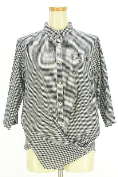 Crocodile（クロコダイル）の古着「２ＷＡＹ８分袖ギンガムチェック柄シャツ（ブラウス）」大画像４へ
