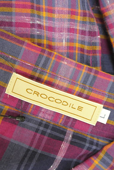 Crocodile（クロコダイル）の古着「七分袖ピンタックチェックシャツ（ブラウス）」大画像６へ