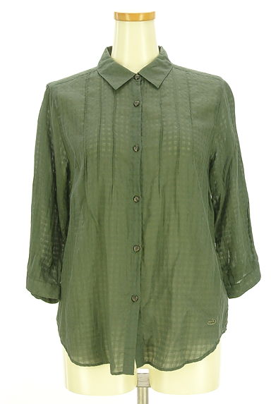 Crocodile（クロコダイル）の古着「７分袖チェック柄シアーブラウス（ブラウス）」大画像１へ