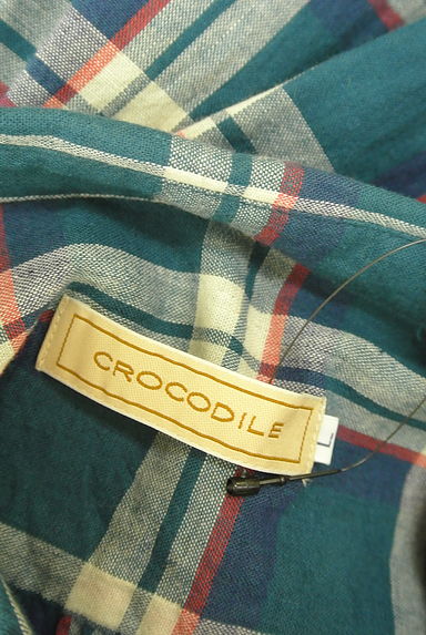 Crocodile（クロコダイル）の古着「七分袖綿麻チェックシャツ（カジュアルシャツ）」大画像６へ