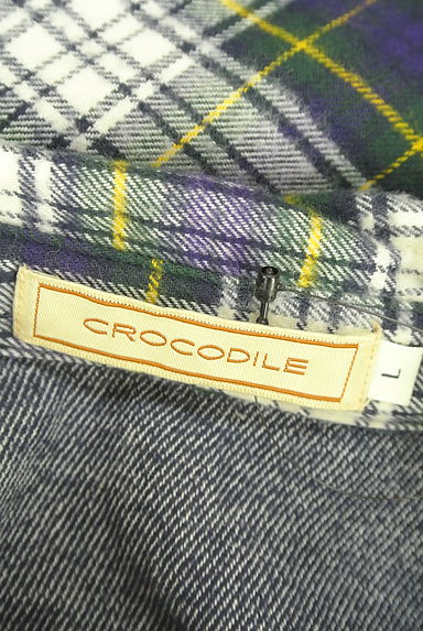 Crocodile（クロコダイル）の古着「ロゴ刺繍フランネルチェックシャツ（カジュアルシャツ）」大画像６へ