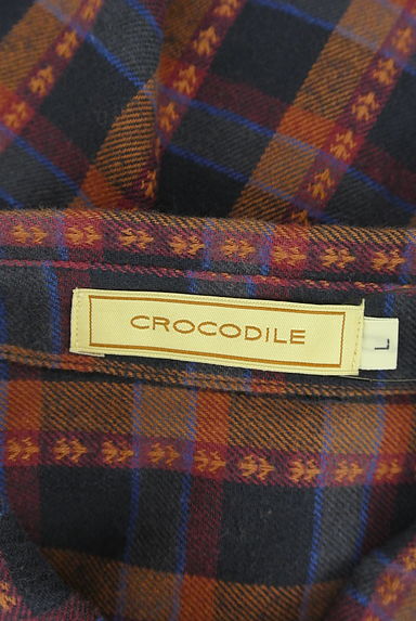 Crocodile（クロコダイル）の古着「ラウンドヘム起毛チェックシャツ（カジュアルシャツ）」大画像６へ