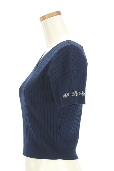 WILLSELECTION（ウィルセレクション）の古着「Vネック半袖リブニット（ニット）」大画像３へ