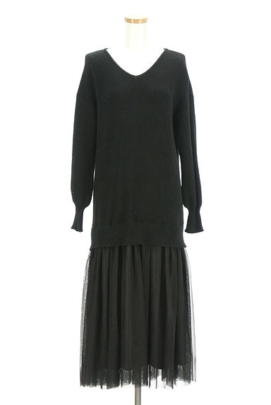 PROPORTION BODY DRESSING（プロポーションボディ ドレッシング）の古着「ニット×チュールドッキングワンピース（ワンピース・チュニック）」大画像１へ
