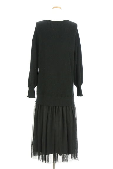 PROPORTION BODY DRESSING（プロポーションボディ ドレッシング）の古着「ニット×チュールドッキングワンピース（ワンピース・チュニック）」大画像２へ