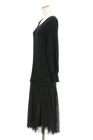 PROPORTION BODY DRESSING（プロポーションボディ ドレッシング）の古着「ニット×チュールドッキングワンピース（ワンピース・チュニック）」大画像３へ