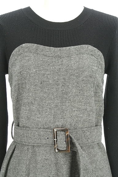 PROPORTION BODY DRESSING（プロポーションボディ ドレッシング）の古着「ベルト付きドッキングロングフレアワンピース（ワンピース・チュニック）」大画像４へ